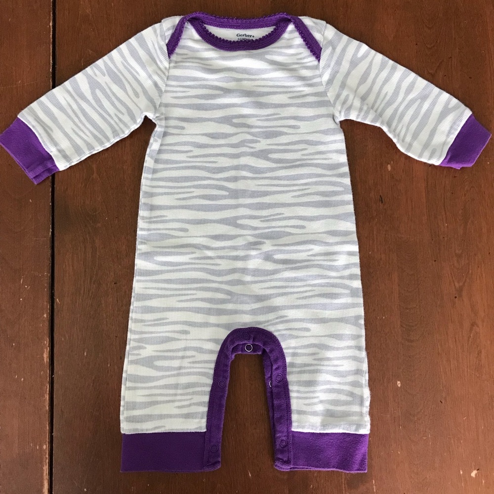 Gerber zebra footless sleep n play romper